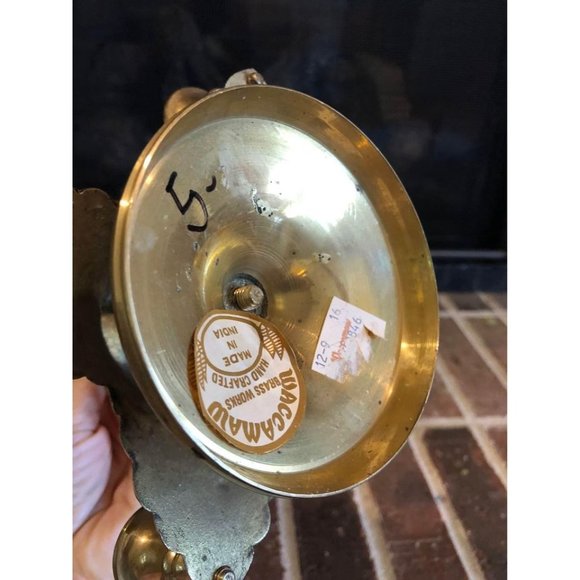 Stunning Vintage Gold Brass Christmas Tree Candelabra 8.5 in tall Heavy - Picture 4 of 7